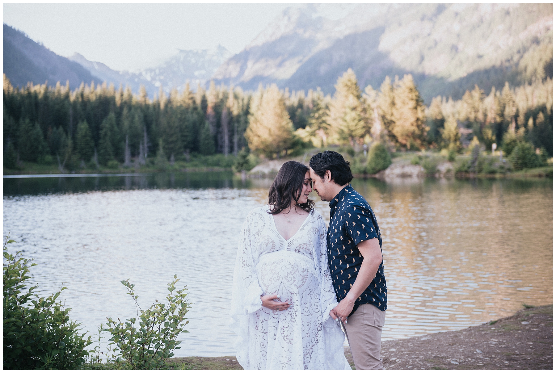 Lauren Ryan Photography, Easton Washington, PNW, Flutter Dresses, Gold Creek Pond, Maternity Session, snoqualmie pass