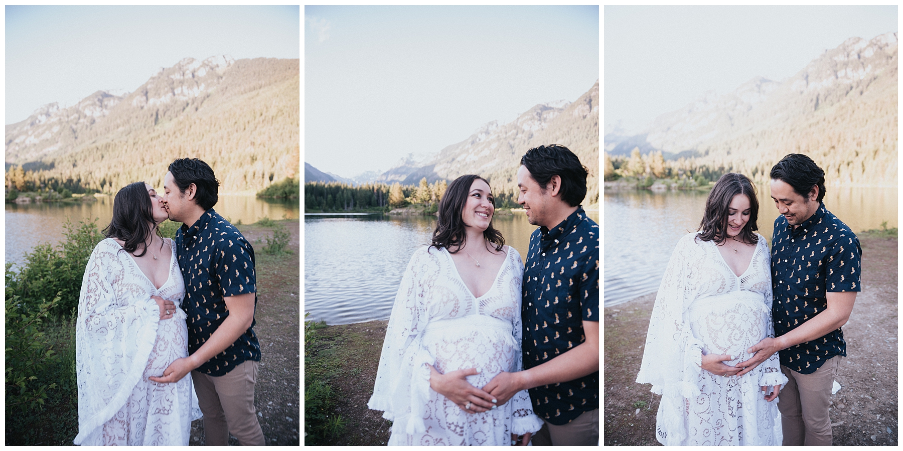 Lauren Ryan Photography, Easton Washington, PNW, Flutter Dresses, Gold Creek Pond, Maternity Session, snoqualmie pass